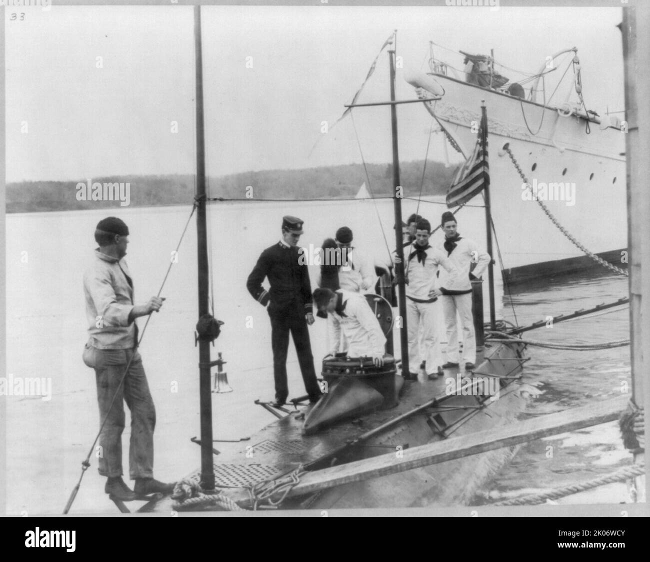 U.S. Naval Academy, Annapolis, Md. 1902? going aboard the training