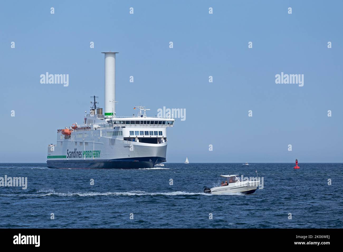Scandlines Hybrid Ferry, Baltic sea, Hanse Sail, Warnemünde, Rostock, Mecklenburg-West Pomerania, Germany Stock Photo