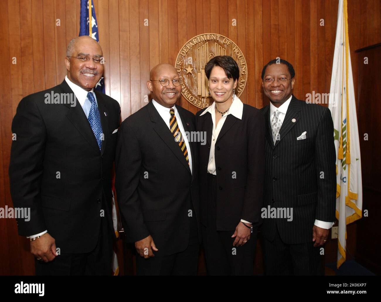 Secretary Alphonso Jackson at HUD headquarters with members of