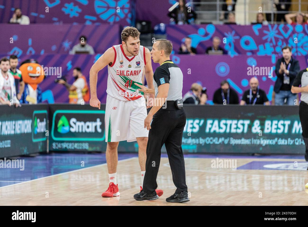Aleksandar Vezenkov of Bulgaria seen during Day 7 Group A of the FIBA EuroBasket 2022 between Belgium and Bulgaria at Tbilisi Arena