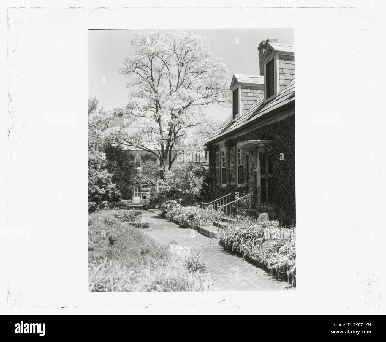 &quot;York Hall,&quot; Captain George Preston Blow, Route 1005 and Main Street, Yorktown, Virginia, 1929. House Architecture: Griffin &amp; Wynkoop, for Captain George Preston Blow, additions to 18th century brick house, the home of Thomas Nelson Jr., 1738-1739, after purchase by Blow in 1914. Landscape: Charles Freeman Gillette, from 1914. Stock Photo