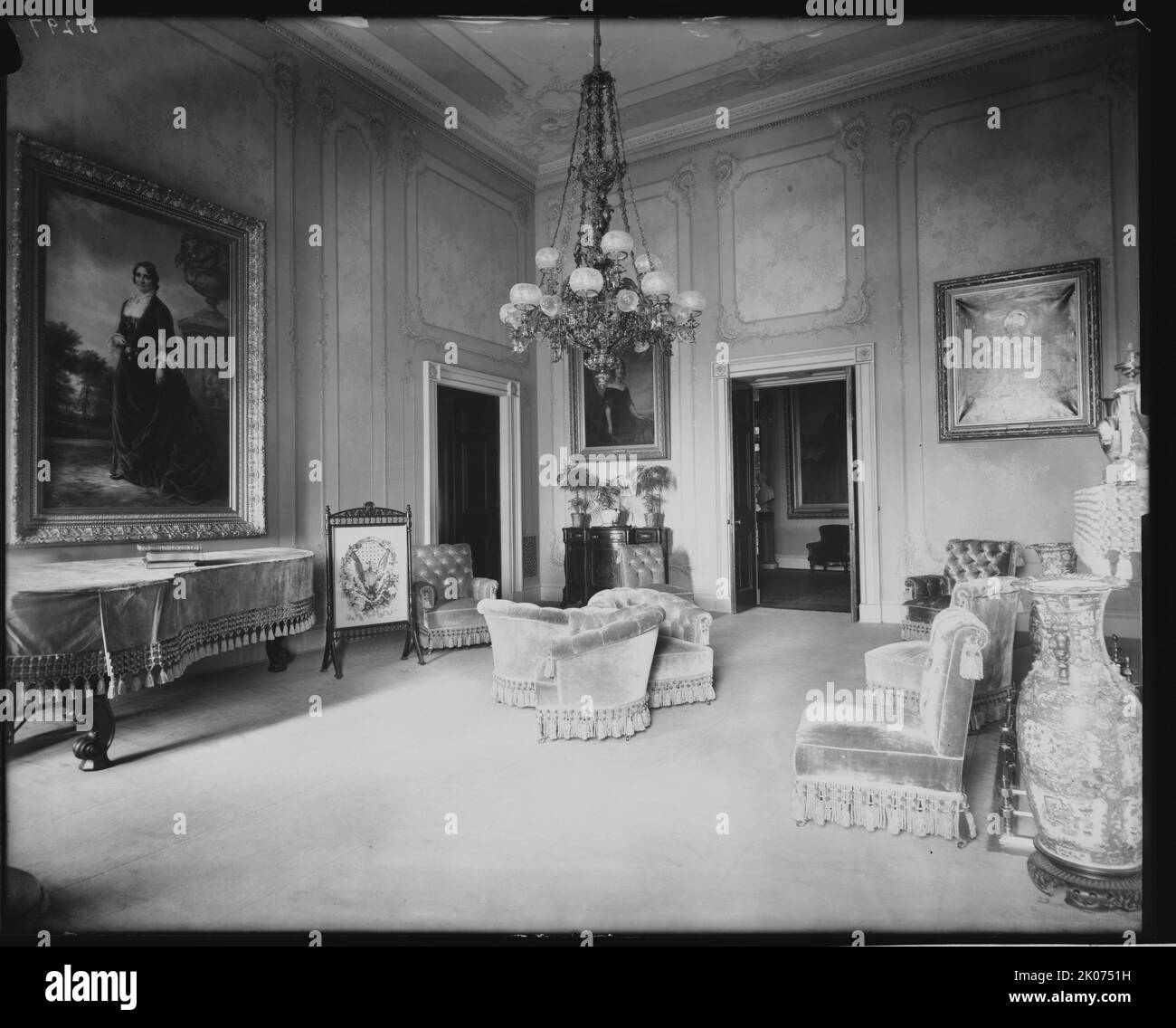 Green Room, 1893, White House, 1893. Photograph shows the Green Room in
