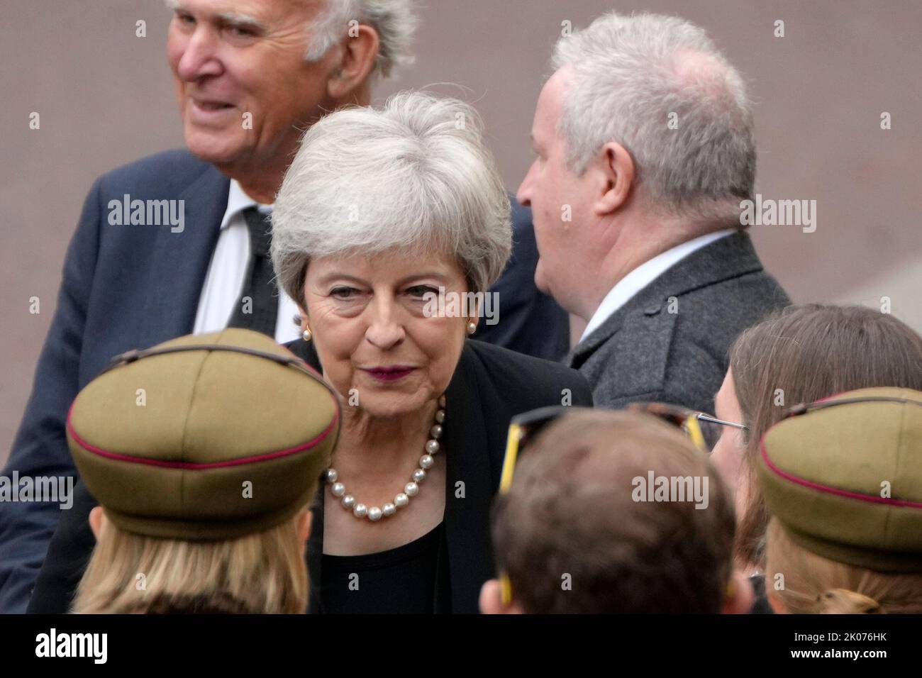 Former prime minister Theresa May leaves the Accession Council ceremony at St James's Palace, London, where King Charles III is formally proclaimed monarch. Charles automatically became King on the death of his mother, but the Accession Council, attended by Privy Councillors, confirms his role. Picture date: Saturday September 10, 2022. Stock Photo
