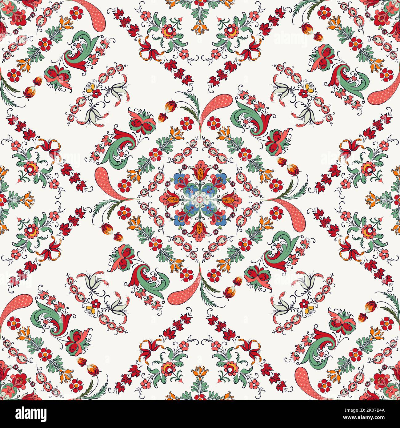 Rosemaling tile, traditional Norwegian decorative pattern. Vector ...