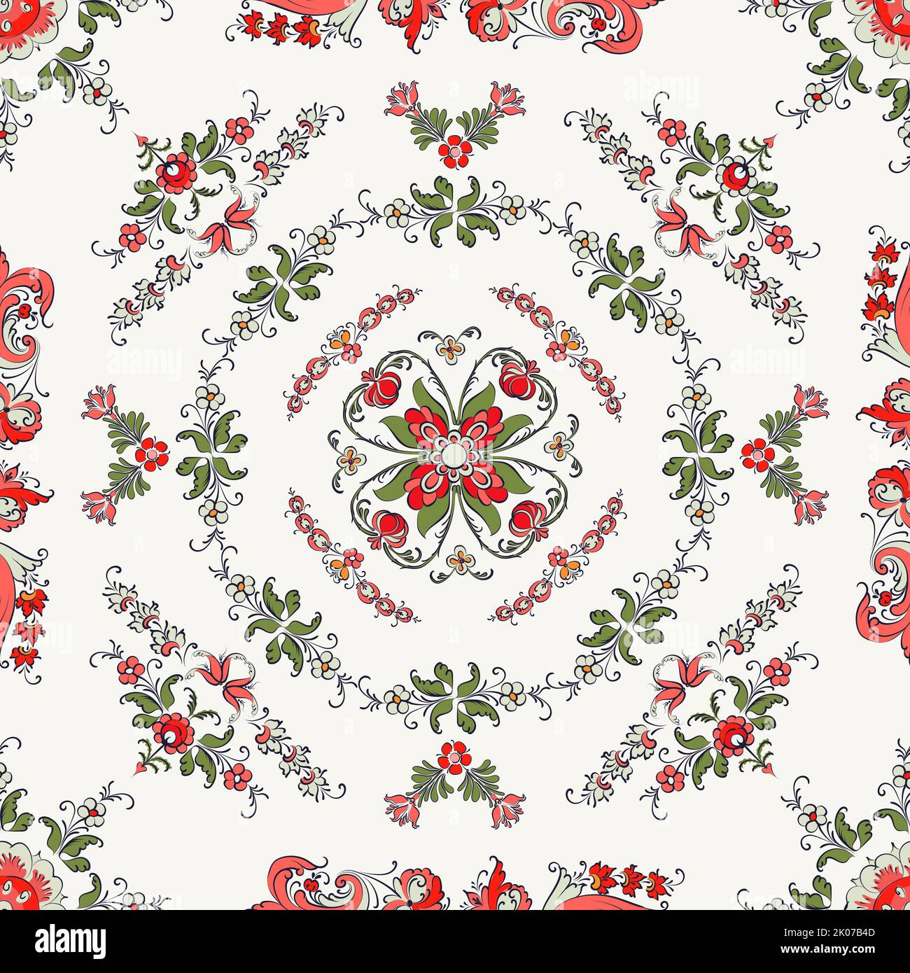 Picture of Rosemaling tile, traditional Norwegian decorative pattern. Vector ...