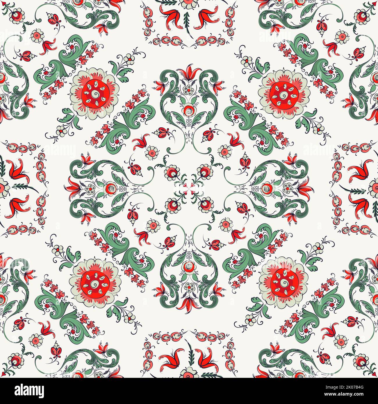 Rosemaling tile, traditional Norwegian decorative pattern. Vector ...