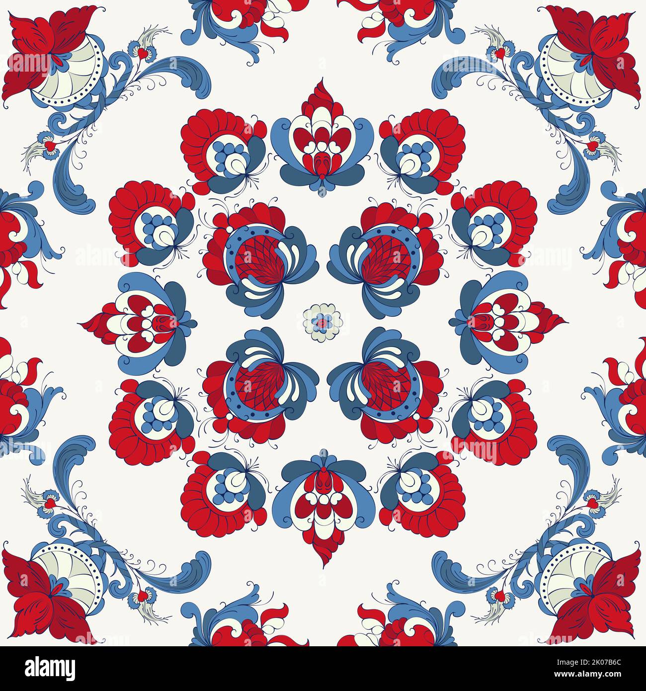 Rosemaling tile, traditional Norwegian decorative pattern. Vector ...