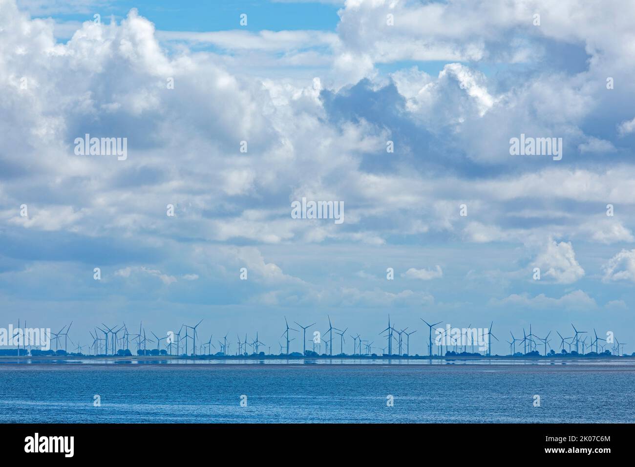 wind farm near Büsum, Schleswig-Holstein, Germany Stock Photo