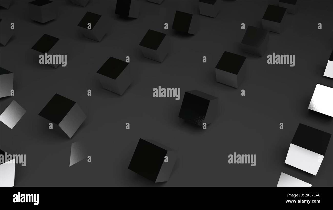 Rows of abstract cubes on surface, modern computer generated 3D ...