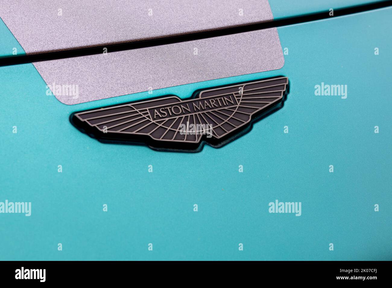 Aston Martin F1 Edition bonnet badge Stock Photo