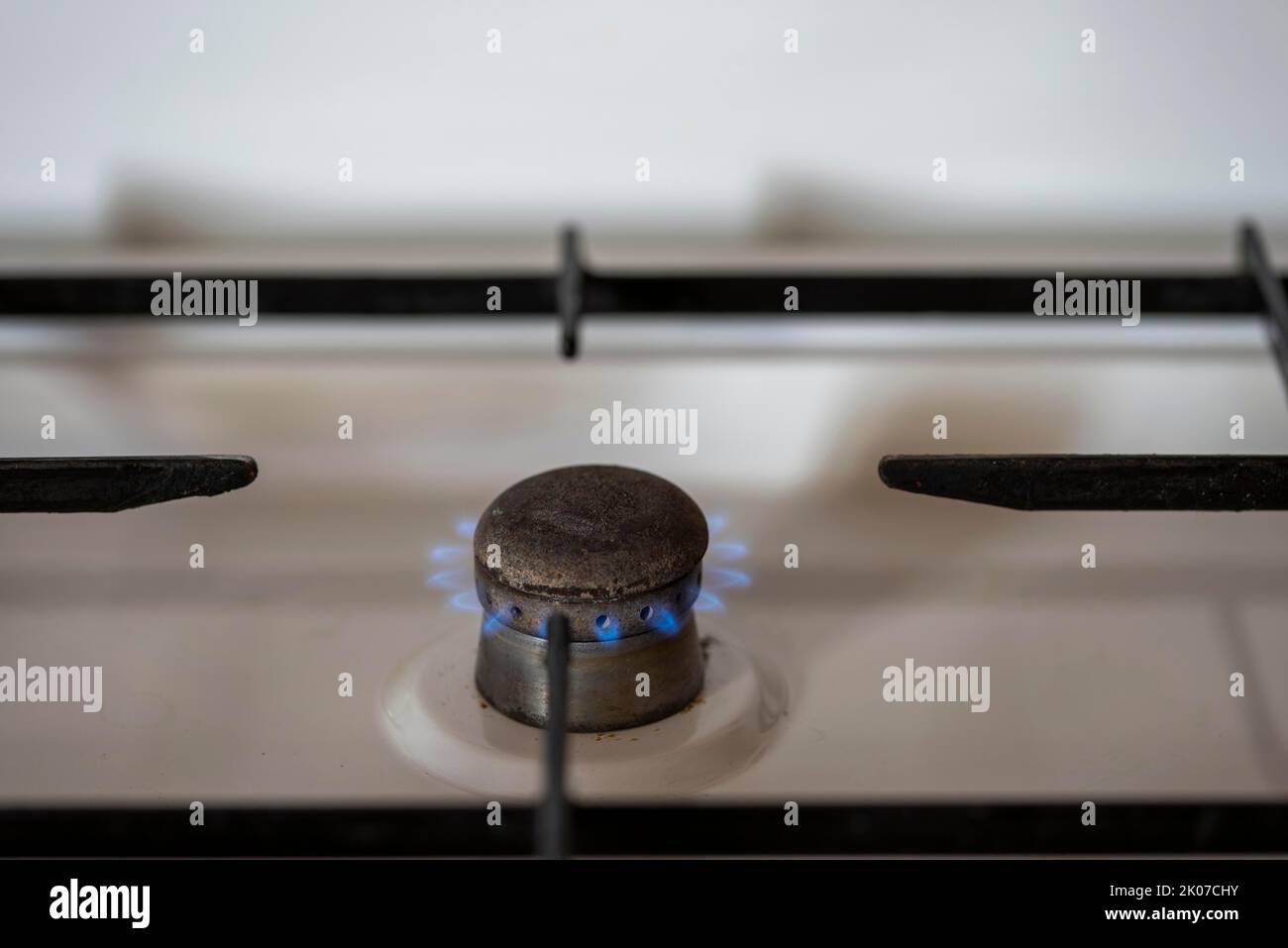 Gas flame, gas cooker, cooker, Germany Stock Photo Alamy