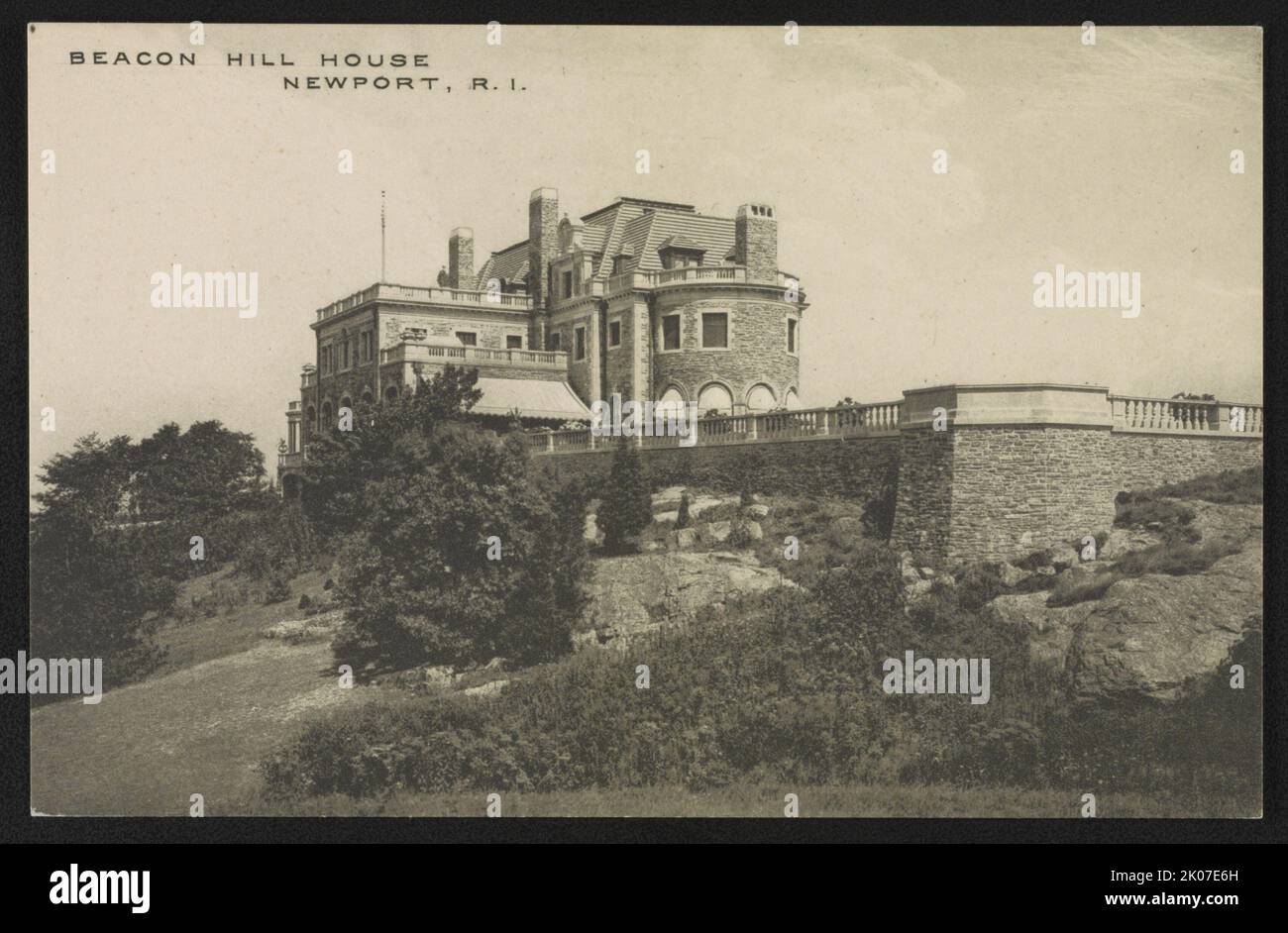 Beacon Hill House, Newport, R.I., between 1913 and 1920. Postcard shows the mansion built by Arthur Curtiss and Harriet Eddy Parsons James, Newport, Rhode Island. Stock Photo