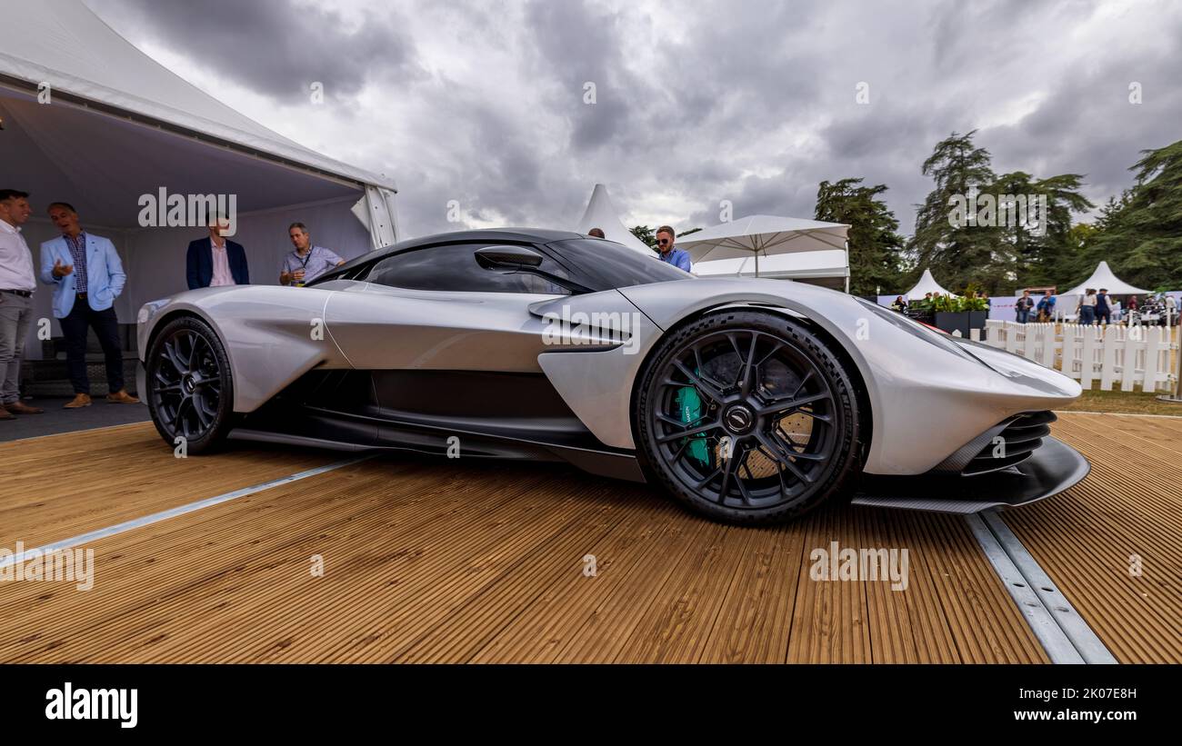 Aston Martin Valkyrie, on display at the Salon Privé Concours d’Elégance motor show held at Blenheim Palace on the 4th September 2022 Stock Photo