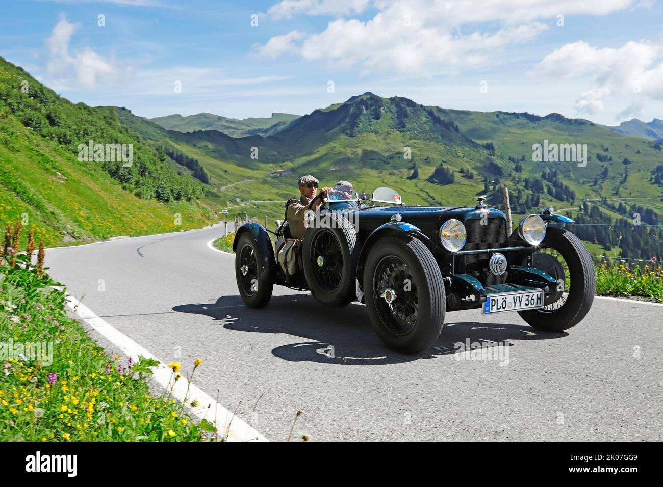 Vintage car rally Silvretta Classic 2022, Alvis Silver Eagle, year of ...