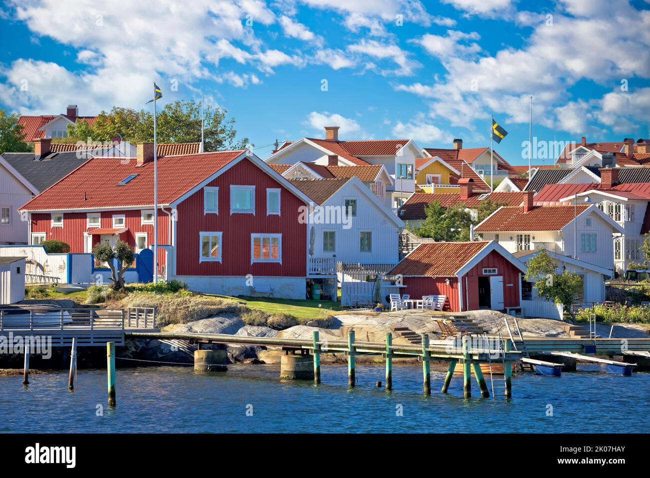 Tangen on Styrso island in Gothenburg archipelago waterfront view,  Goteborg Municipality, Vastra Gotaland County, Sweden Stock Photo
