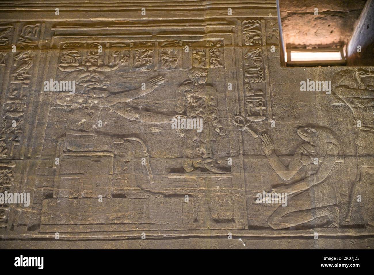 Bas-relief with ritual scenes in the Isis temple, Philae temple complex ...