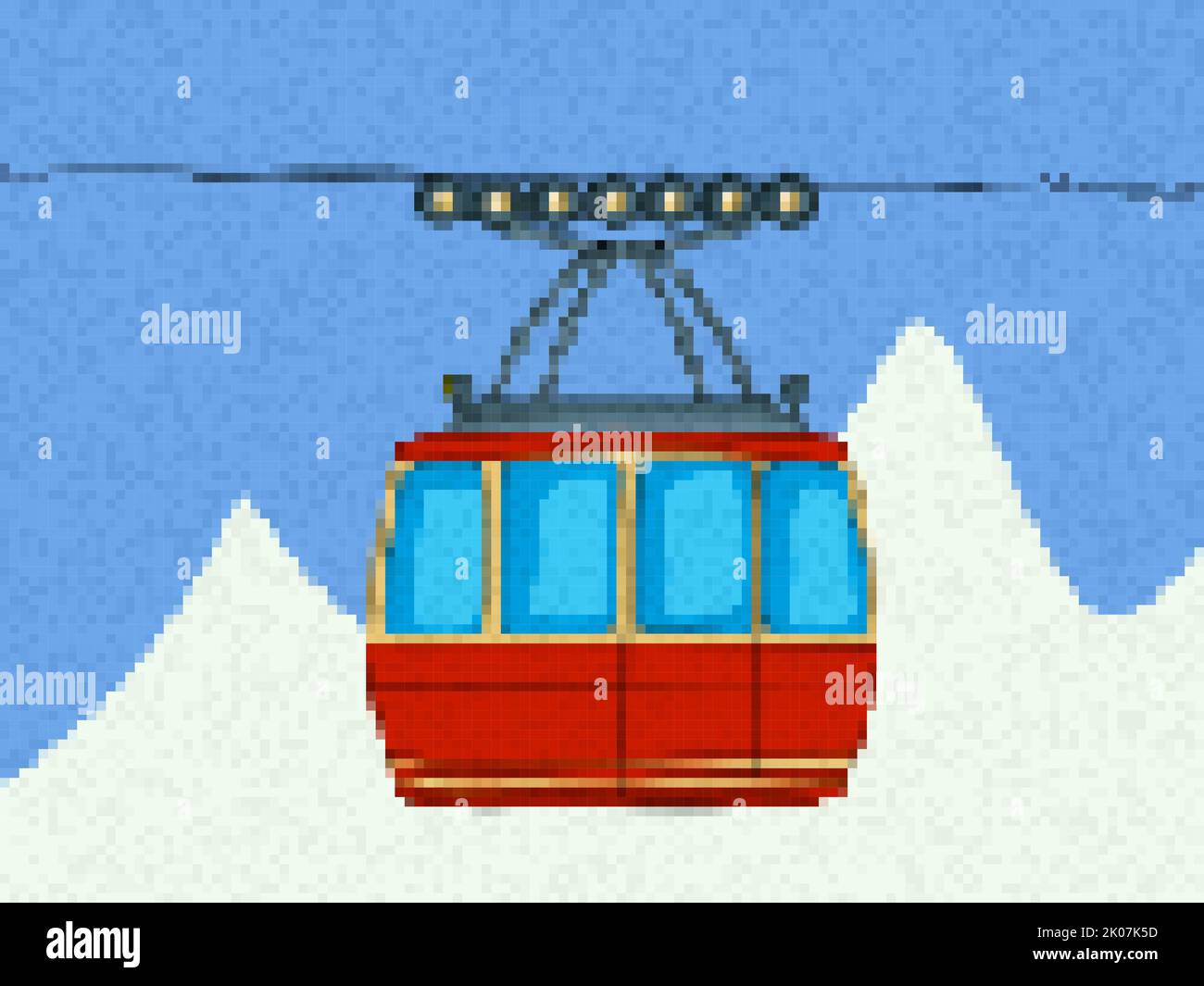 Pixel art cable car, vector illustration Stock Photo - Alamy