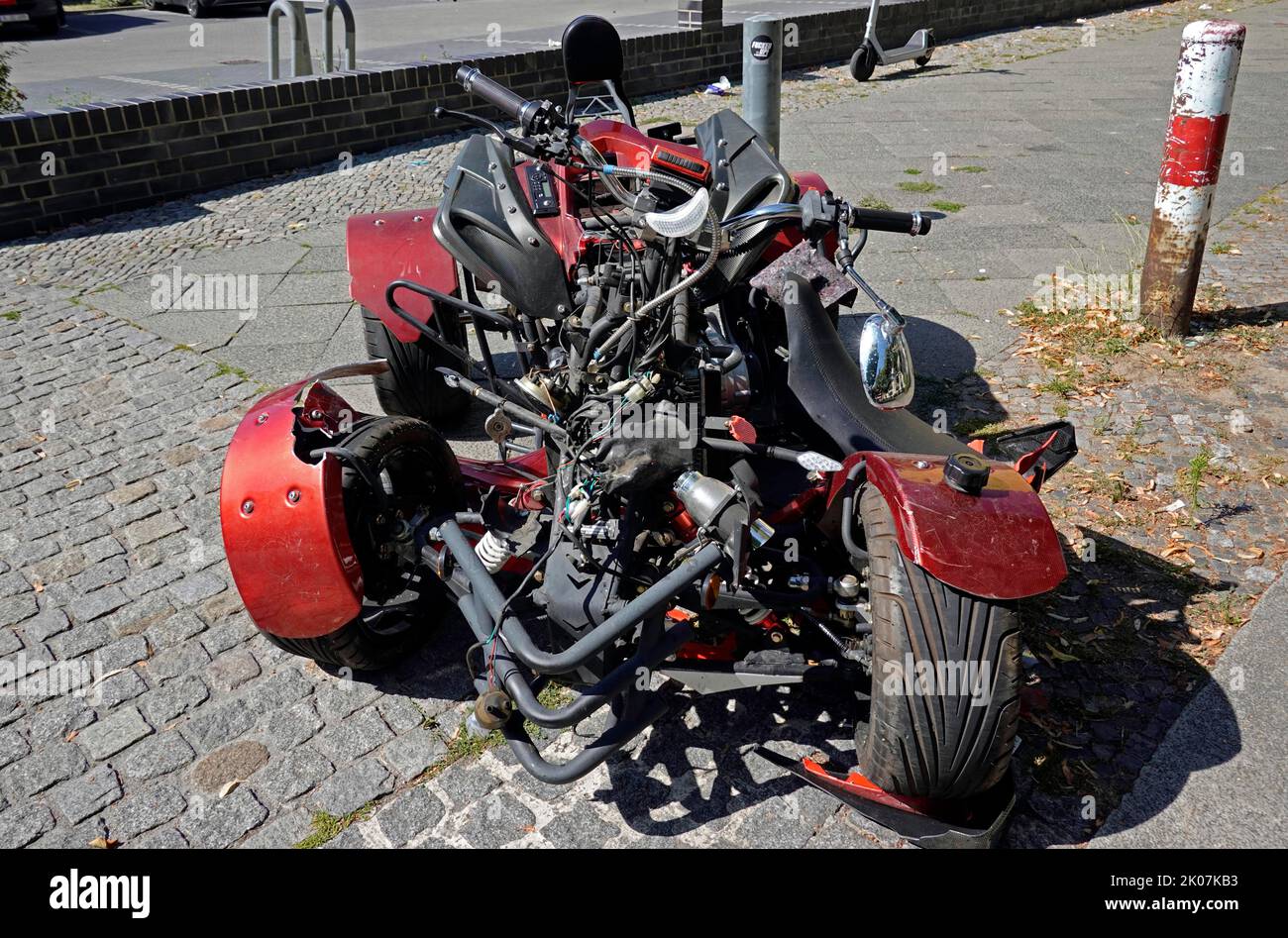 Total loss of a quad bike, Berlin, Germany Stock Photo Alamy