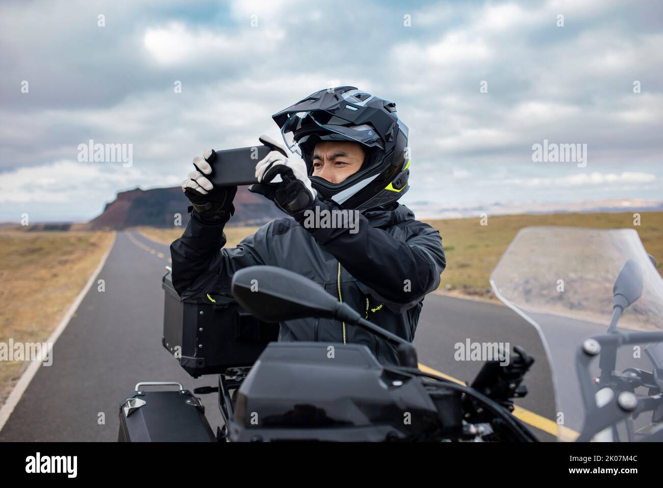 Biker in front motorcycle hi-res stock photography and images - Alamy