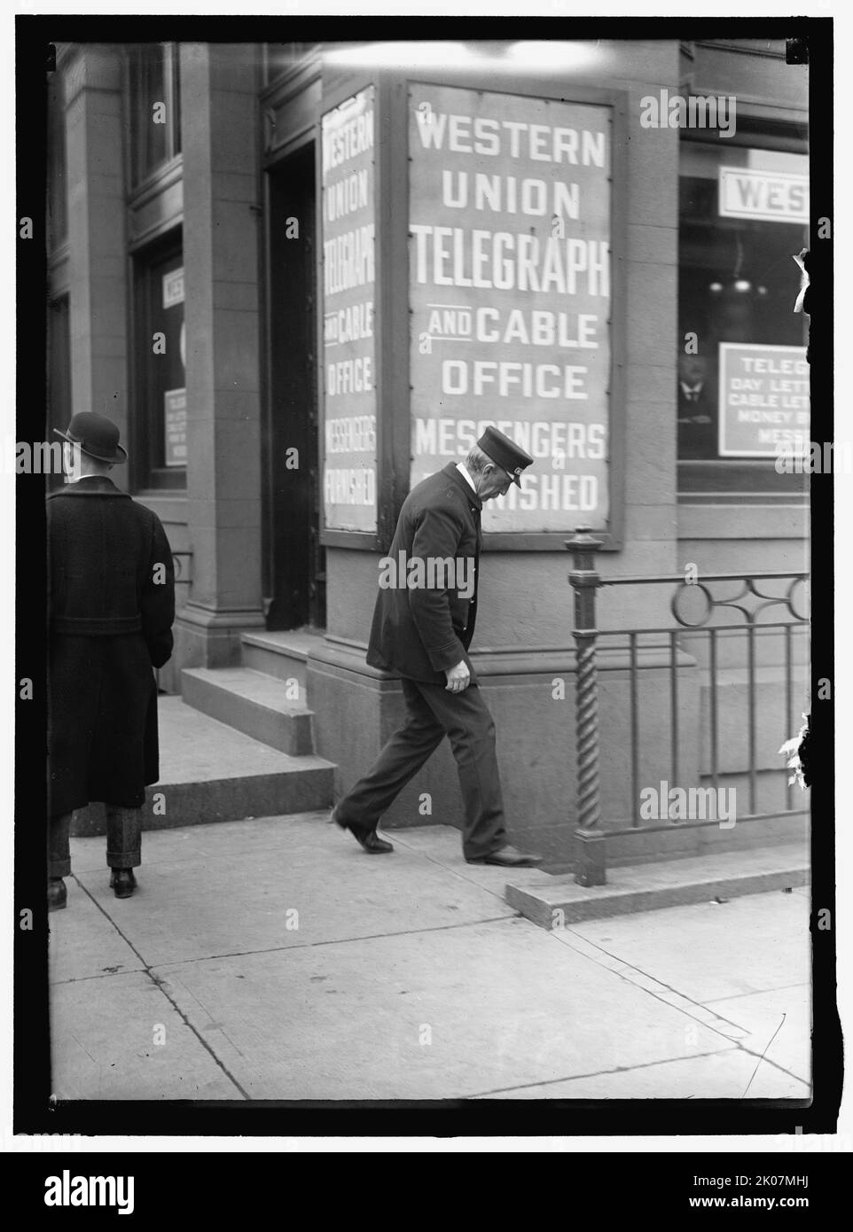 Western Union Office, between 1913 and 1917. USA. Sign reads 'Western