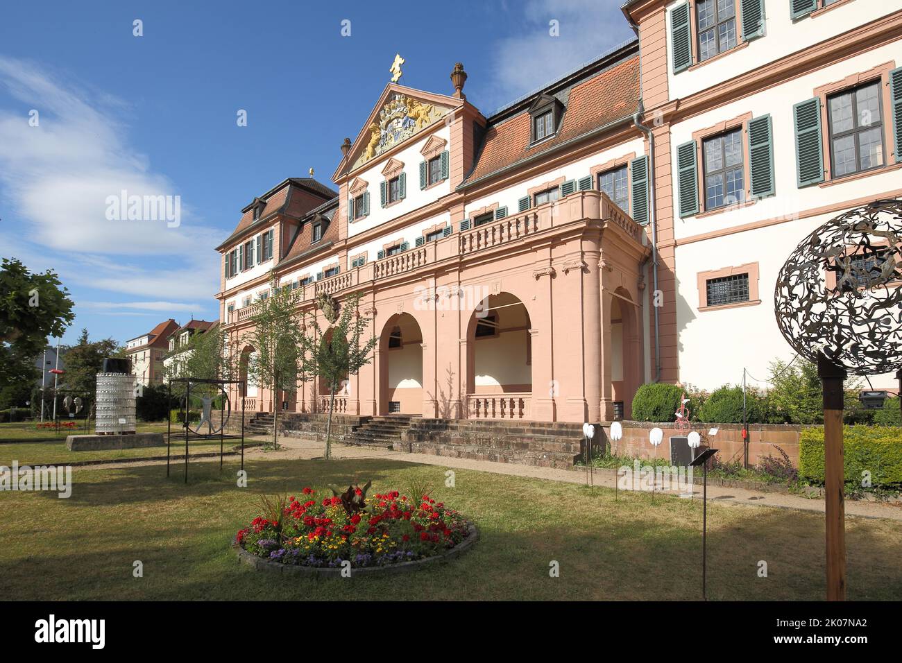 Late Baroque Cellar Castle or Red Castle in Hammelburg, Lower Franconia, Franconia, Bavaria, Germany Stock Photo