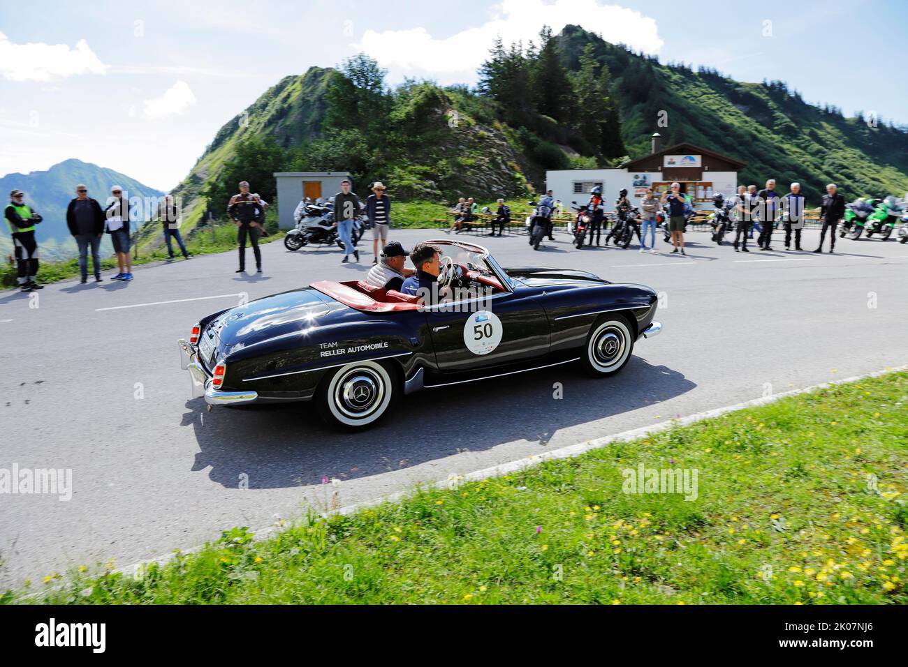 Vintage car rally Silvretta Classic 2022, Mercedes Benz 190 SL, year of