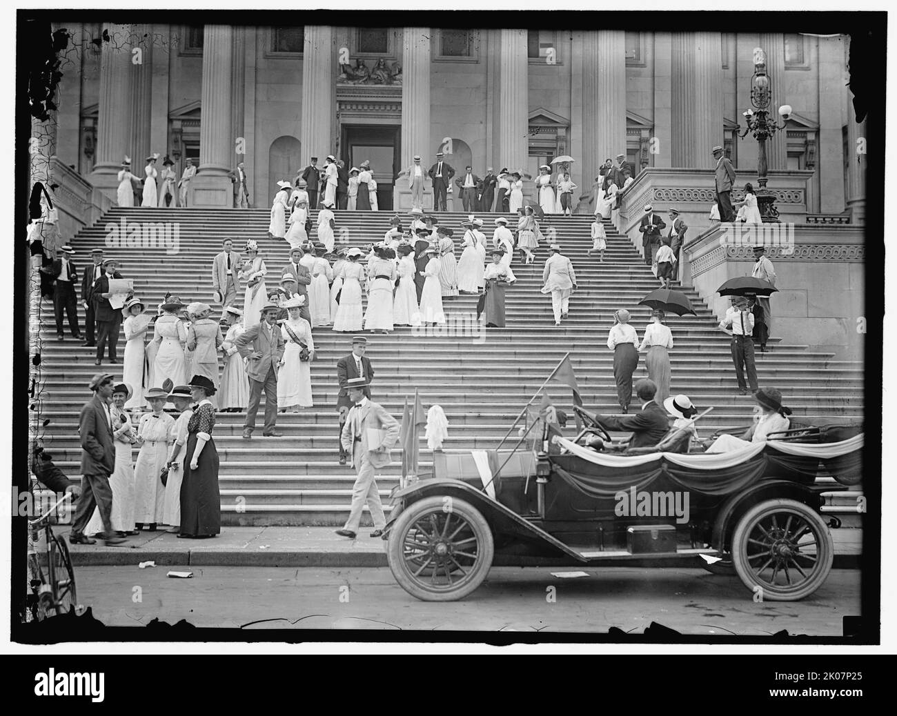 People on Capitol steps, between 1913 and 1918. Stock Photo