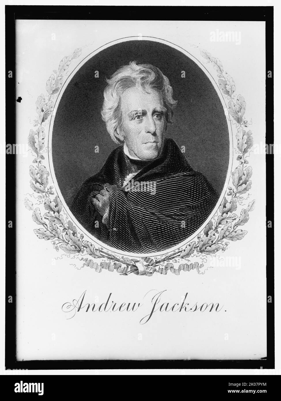 Andrew Jackson, between 1913 and 1917. Photograph of an engraved portrait of US president Stock Photo