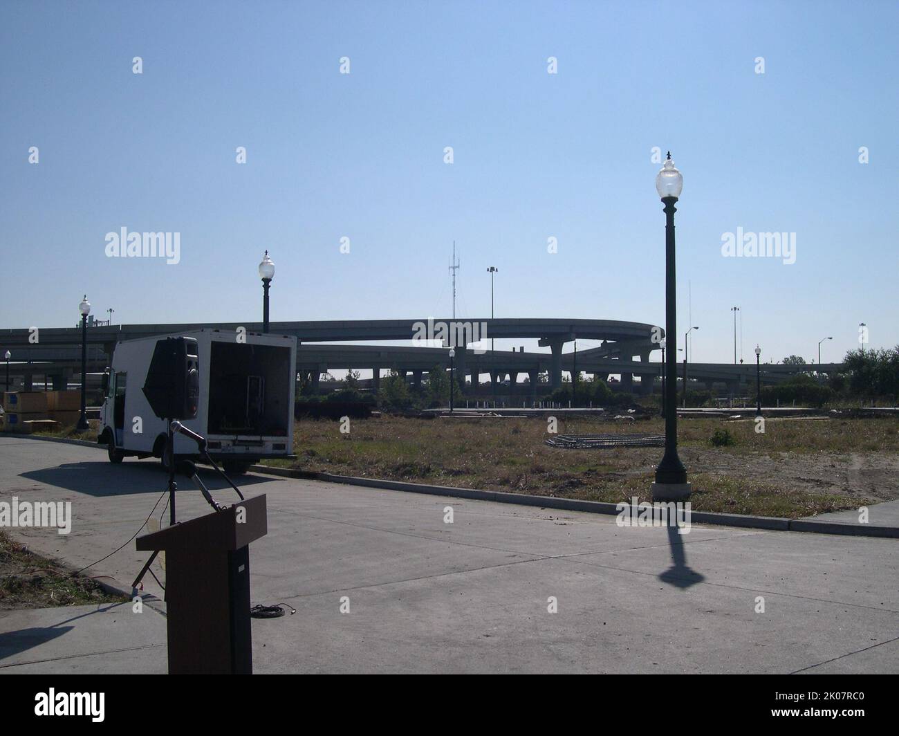 Hurricane Katrina, Louisiana. Damage, cleanup, city views, emergency centers, HUD personnel.. Stock Photo