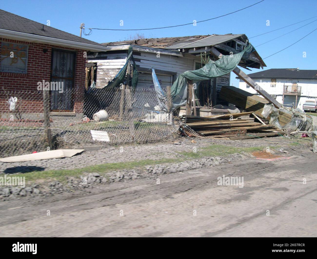 Hurricane Katrina, Louisiana. Damage, cleanup, city views, emergency centers, HUD personnel.. Stock Photo