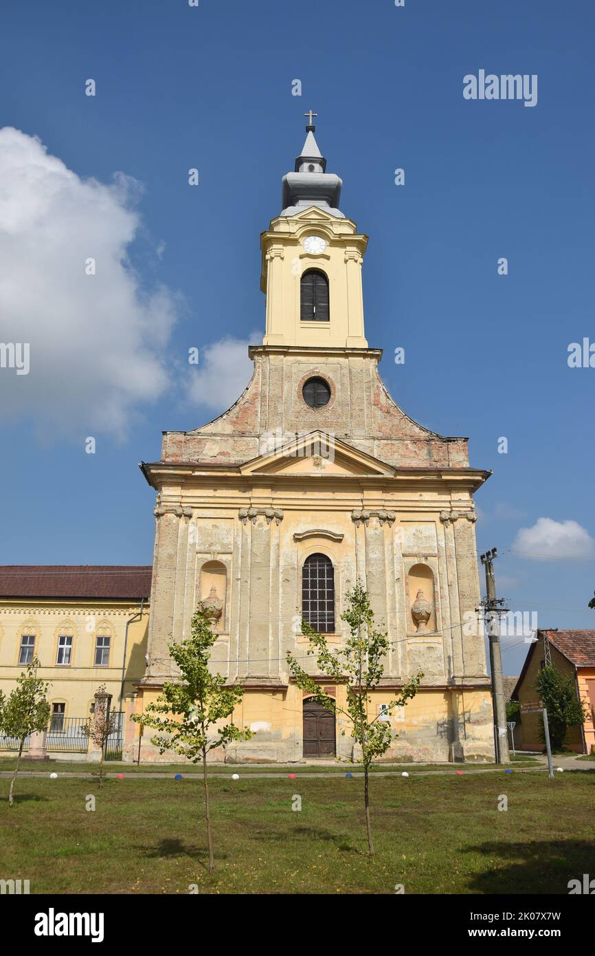Bač, a town in Western Vojvodina, Bačka, Serbia, with a gothic castle: catholic church Stock Photo