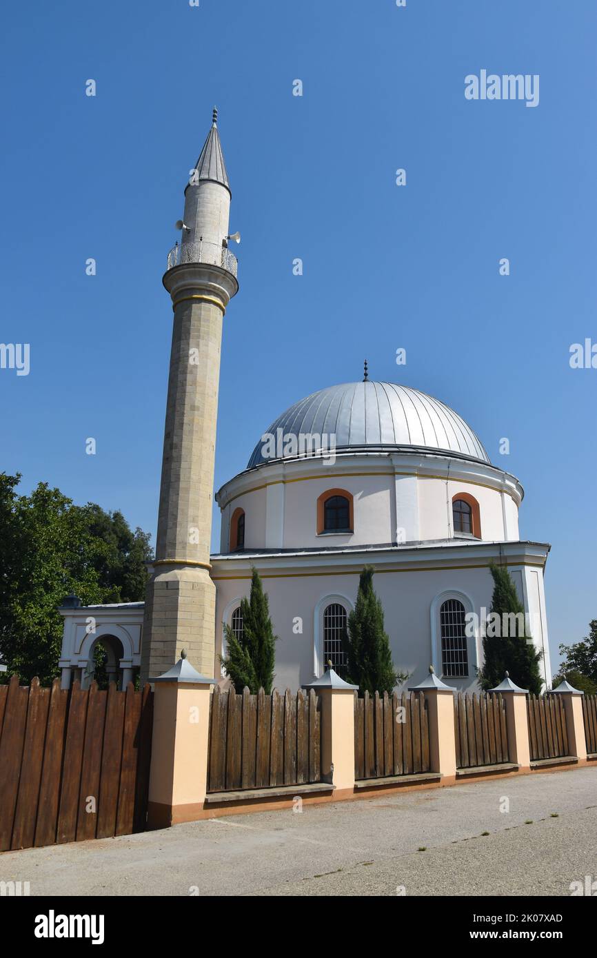 village of Brezovo Polje, Brčko Distrikt, border town in Bosnia and Herzegowina: the Azizija mosque, the only baroque style mosque in Bosnia Stock Photo