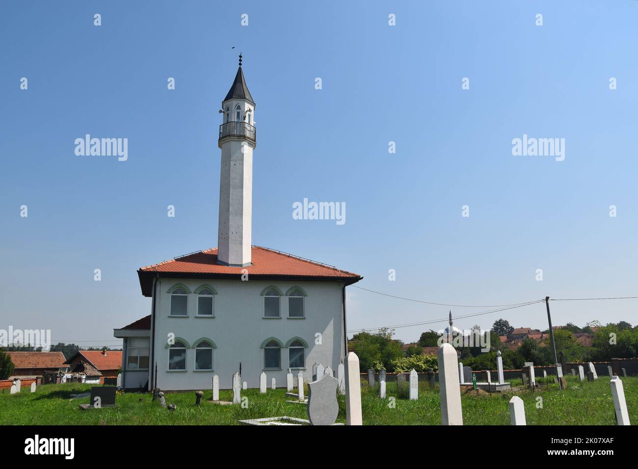 village of Brezovo Polje, Brčko Distrikt, border town in Bosnia and Herzegowina: the Begova mosque Stock Photo