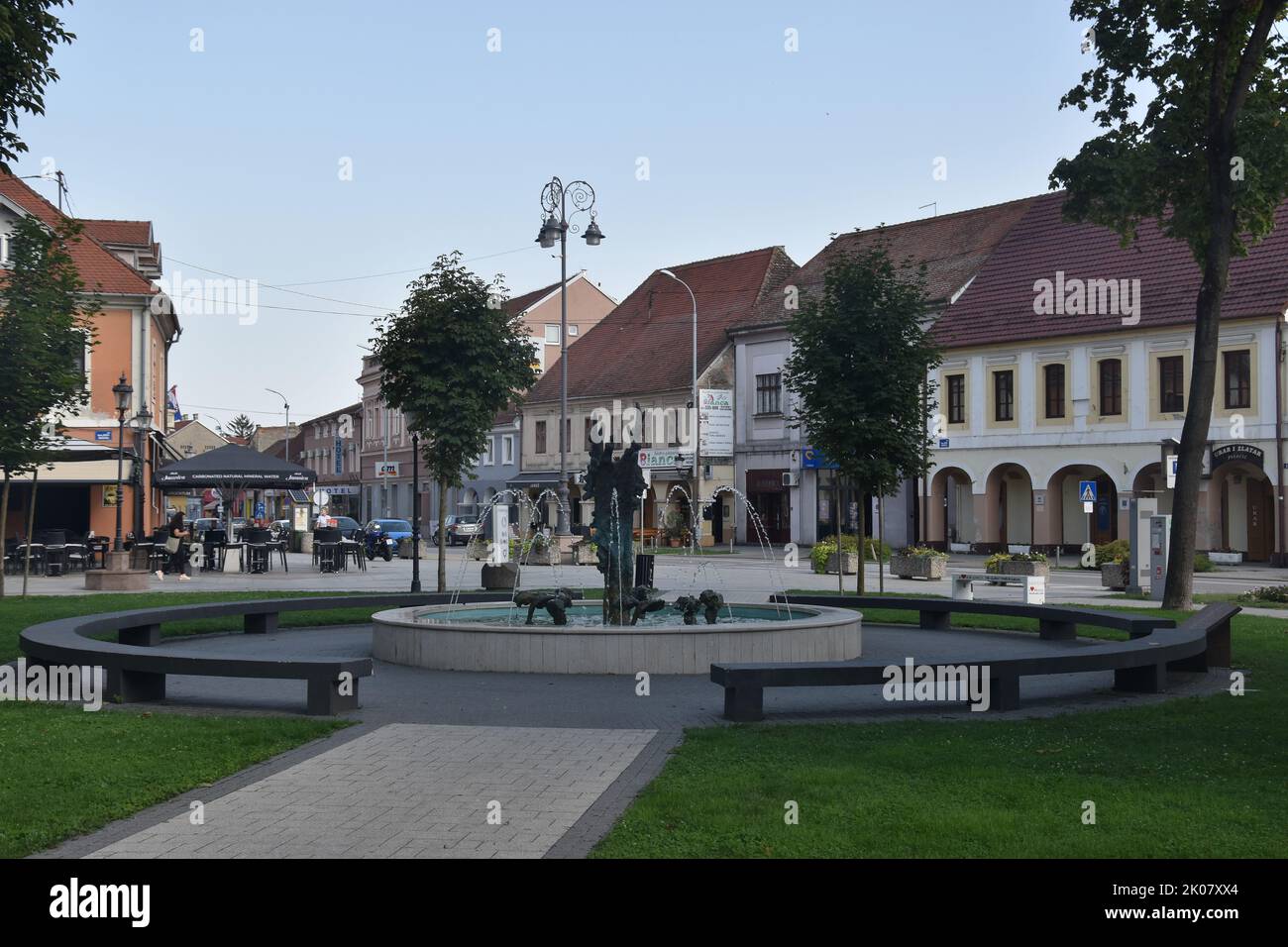 the baroque town of Vinkovci in Eastern Croatia, Slavonia: the Main square Stock Photo
