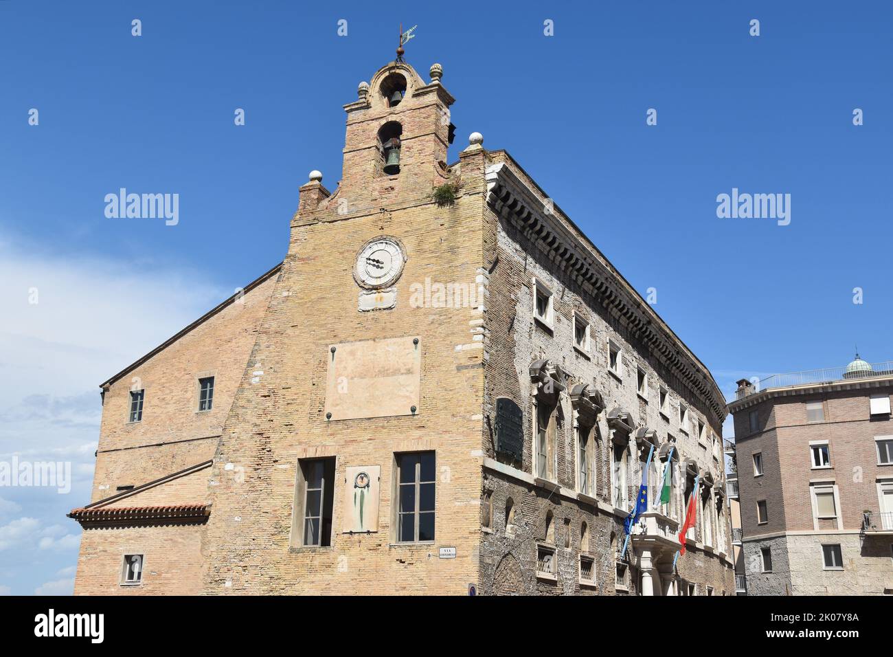 the harbour town of Ancona in Italy, by the Adriatic See, capital of region Marche: Palazzo degli Anziani Stock Photo