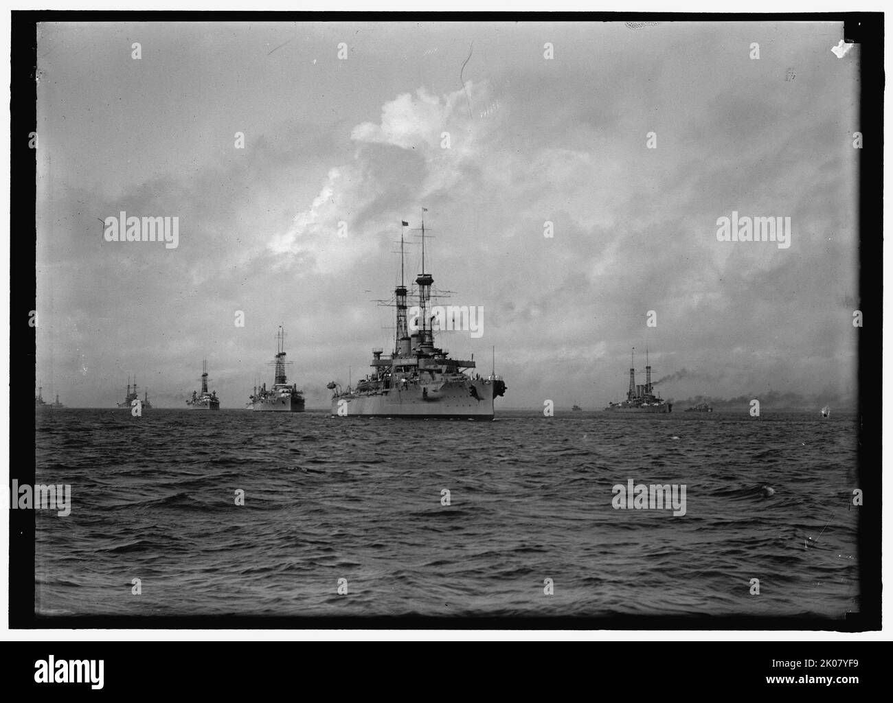 Uss Wyoming Leading Battleships In Hampton Roads, 1917, between 1914 and 1918. Stock Photo