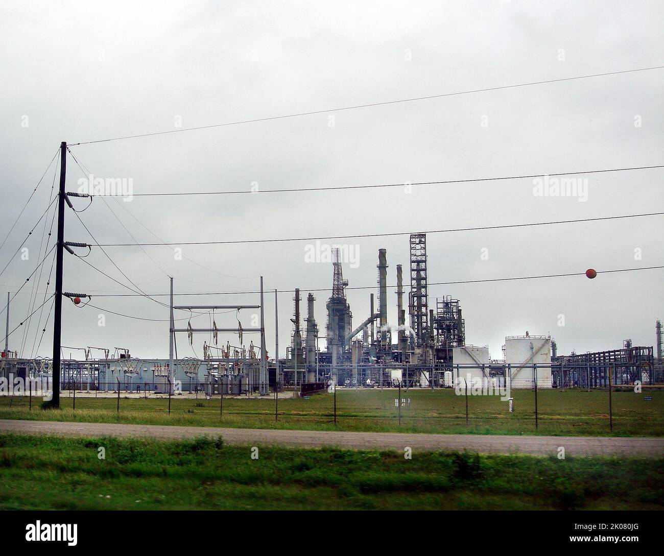 Cities Corpus Christi, Texas. Power plant in Corpus Christi during a