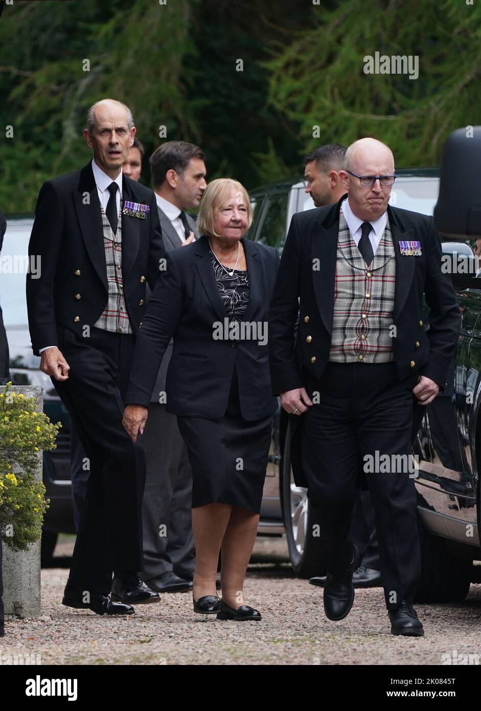 Members of the royal household staff leave following a service at ...