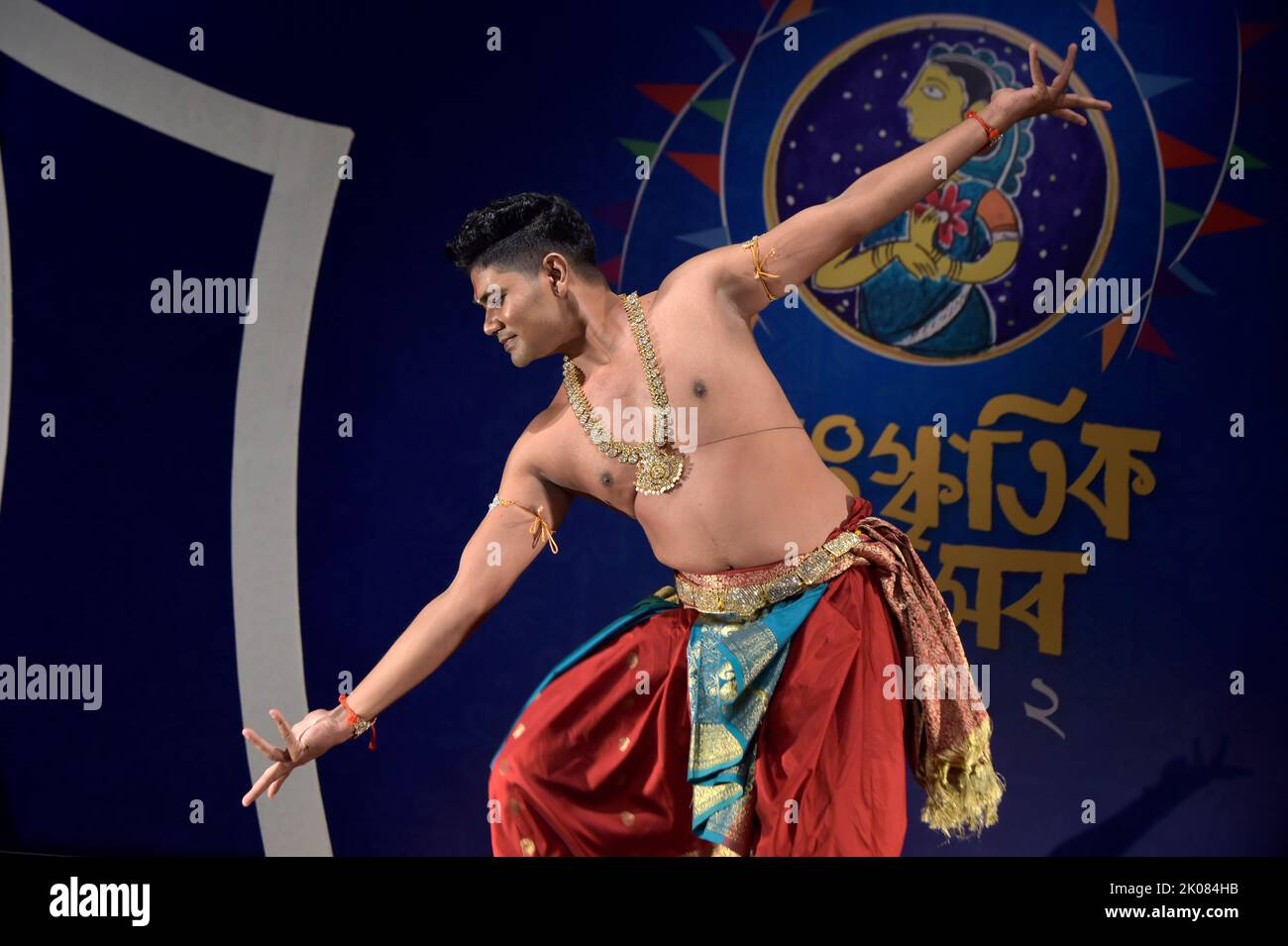 Dhaka. 10th Sep, 2022. A man performs dance during a cultural festival in Dhaka, Bangladesh, Sept. 9, 2022. Credit: Xinhua/Alamy Live News Stock Photo