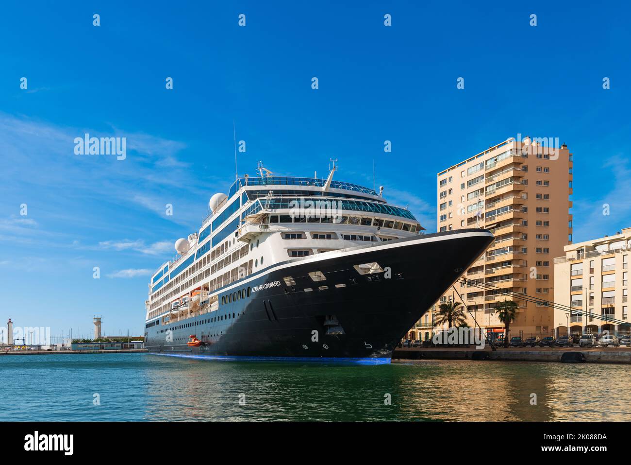 Cruise ship at Quai d'Alger in the port of Sète, Hérault, Occitanie, France Stock Photo