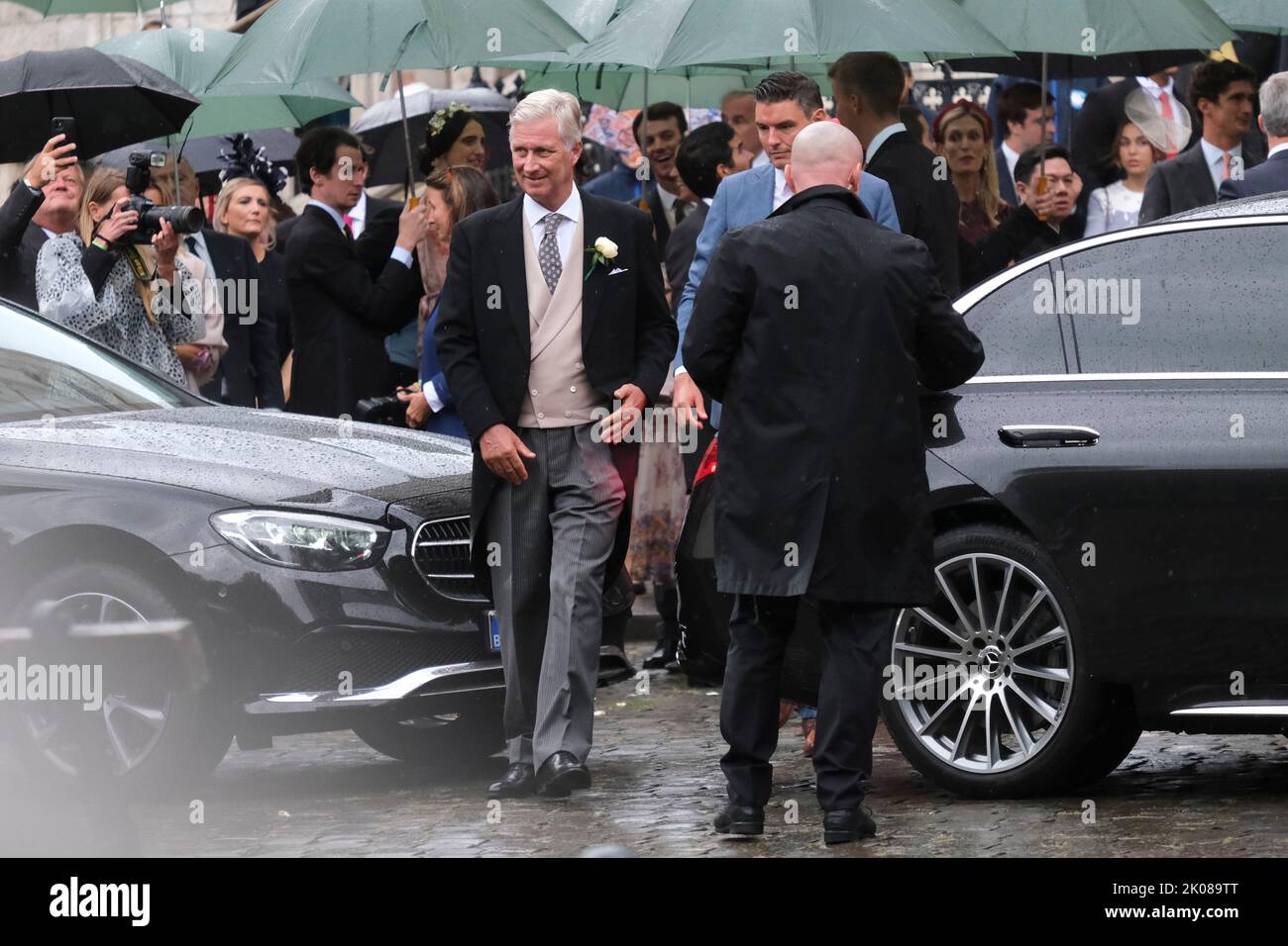 Brussels, Belgium. 10th Sep, 2022. Wedding ceremony of Princess Maria Laura and William Isvy at the Saint Michael and Saint Gudula Cathedral in Brussels, Belgium on Sept. 10, 2022. Credit: ALEXANDROS MICHAILIDIS/Alamy Live News Stock Photo