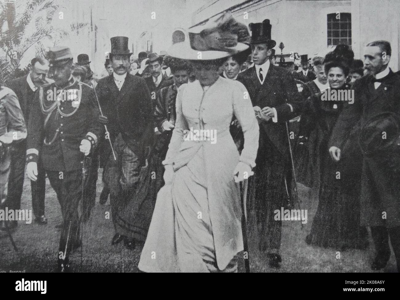 Dona Victoria Eugenie Julia Ena of Battenberg (24 October 1887 - 15 April 1969) was Queen of Spain as the wife of King Alfonso XIII from their marriage on 31 May 1906 until 14 April 1931, when the Spanish Second Republic was proclaimed Stock Photo