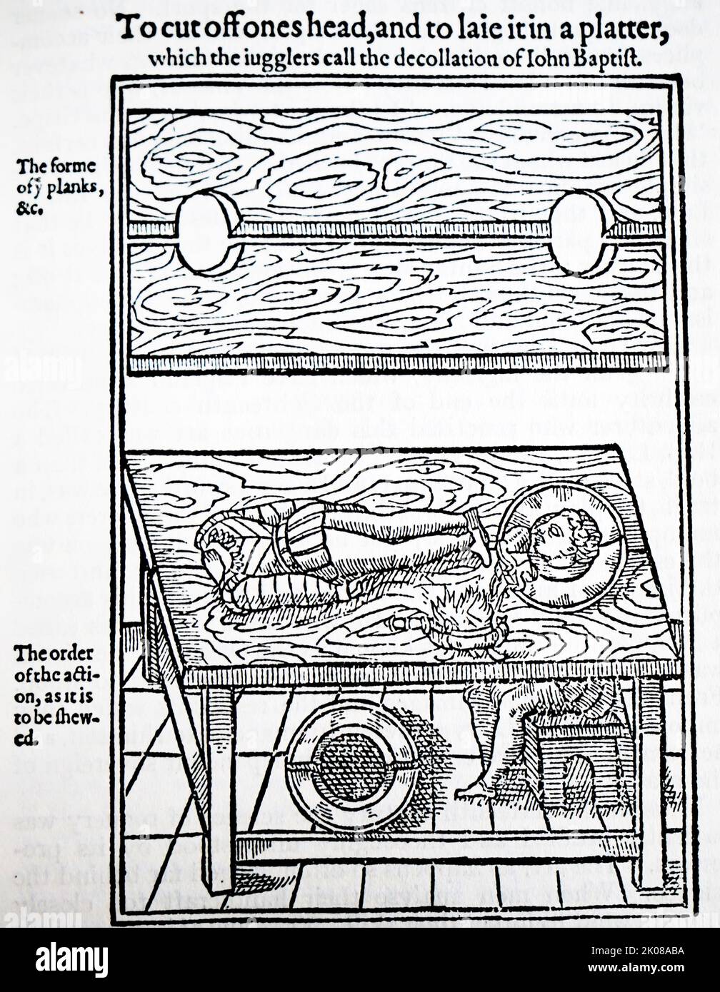 A juggler's trick: From Scot's discoverie of witchcraft, 1584. Reginald Scot, an MP from Kent, published The discoverie of witchcraft, a sceptical treatise recording and debunking popular and scholarly beliefs about witchcraft, magic and other superstitions. Scot argued that belief in magic was both irrational and un-Christian Stock Photo