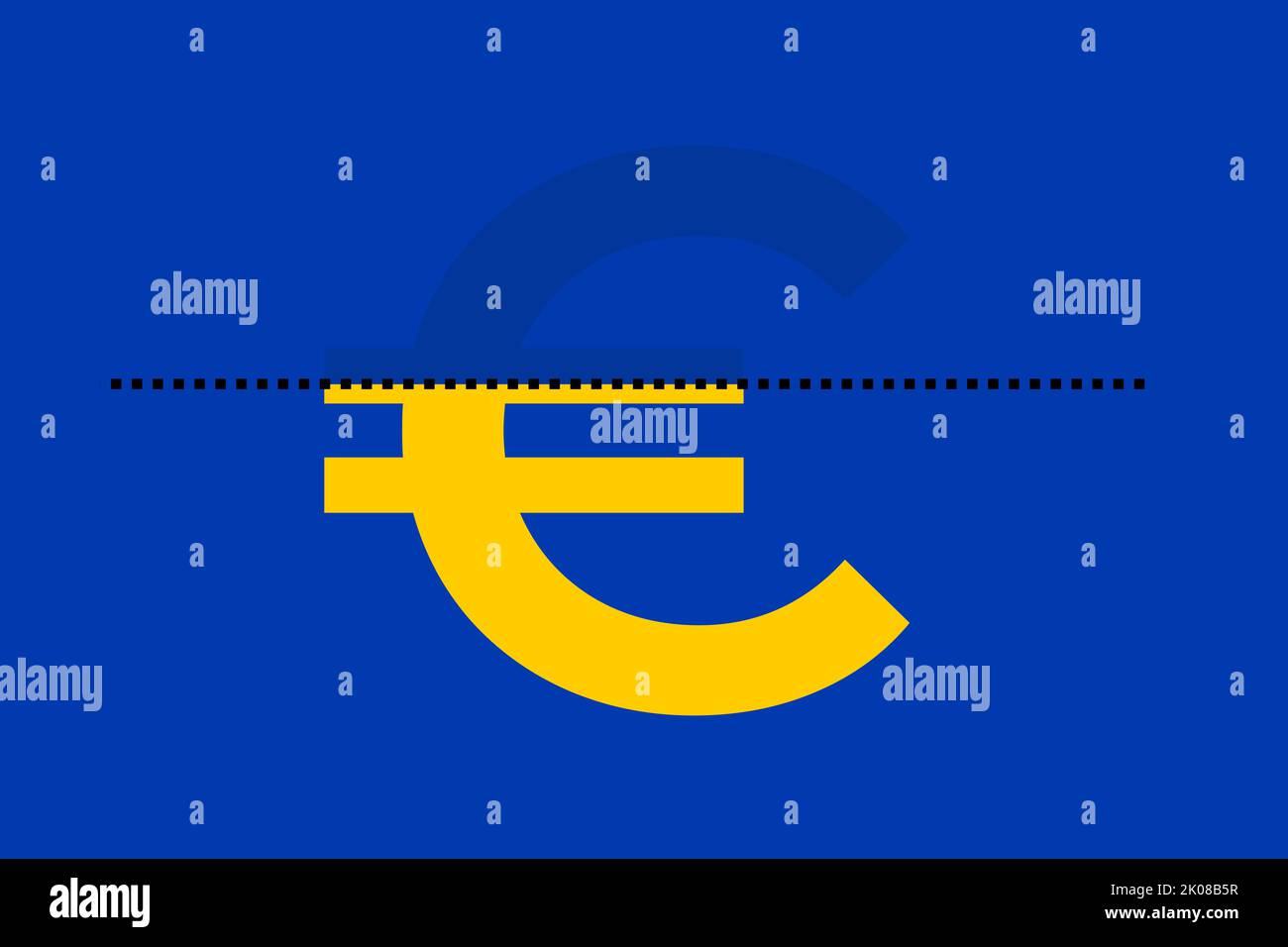 Price cap on Euro - value, cost and expense of money are limited and restricted. Vector illustration. Stock Photo