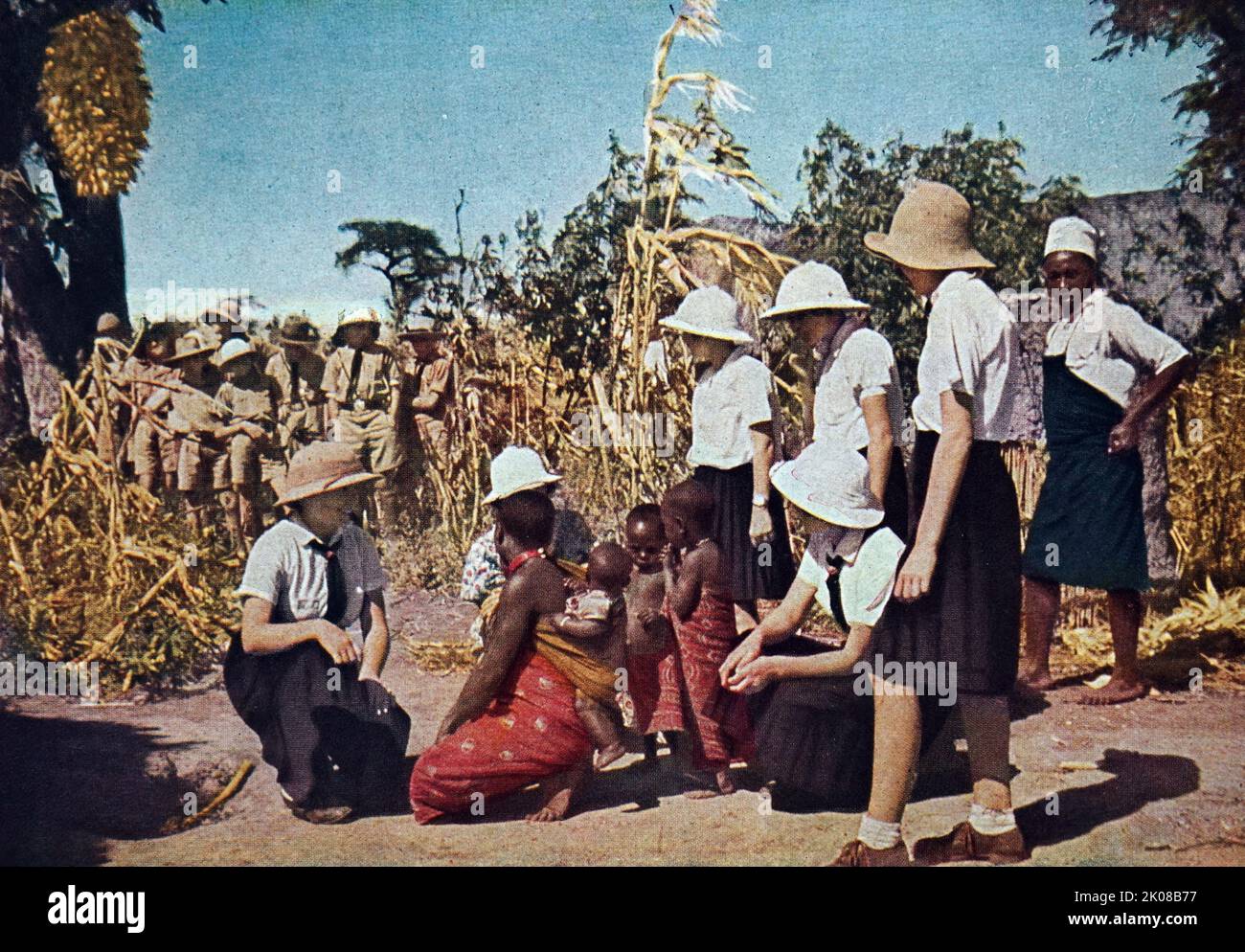 Schulausflug in Deutsch-Otafrika. School teaching in South Africa, 1914 Stock Photo