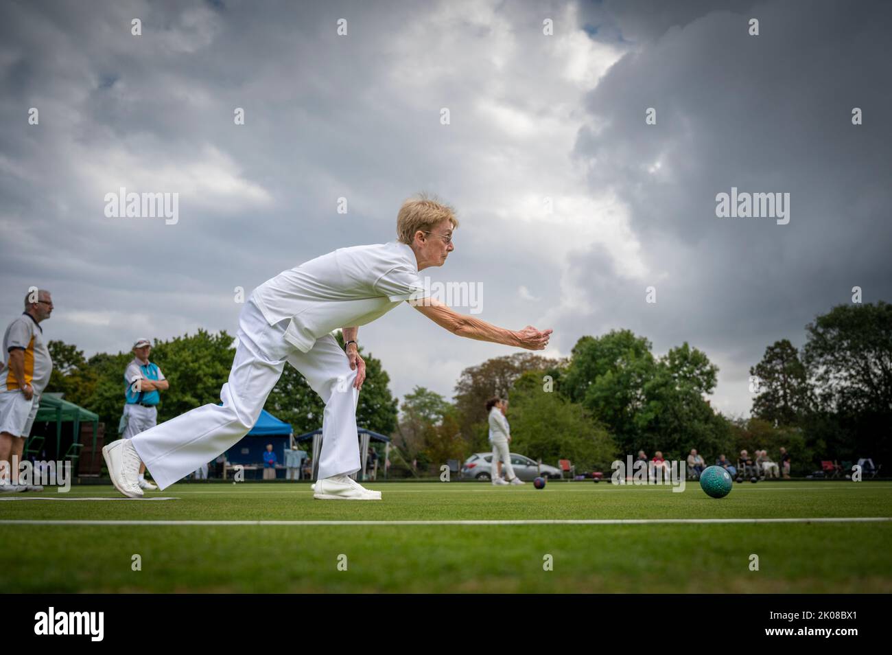 Barton, Cambridge, UK. 10th Sep, 2022. Competitors take part in the Cambridge and District Bowls League Finals Day. Teams and individuals who have been successful in competition earlier in the year battled each other for the end of year trophies. Credit: Julian Eales/Alamy Live News Stock Photo