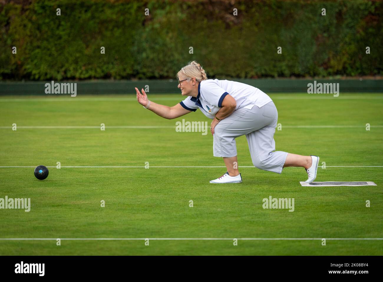 Barton, Cambridge, UK. 10th Sep, 2022. Competitors take part in the Cambridge and District Bowls League Finals Day. Teams and individuals who have been successful in competition earlier in the year battled each other for the end of year trophies. Credit: Julian Eales/Alamy Live News Stock Photo