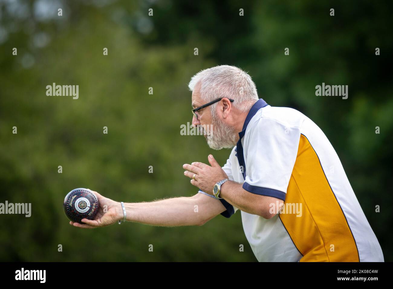 Barton, Cambridge, UK. 10th Sep, 2022. Competitors take part in the Cambridge and District Bowls League Finals Day. Teams and individuals who have been successful in competition earlier in the year battled each other for the end of year trophies. Credit: Julian Eales/Alamy Live News Stock Photo