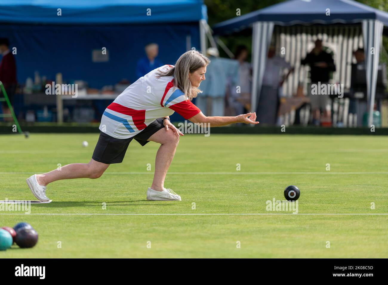 Barton, Cambridge, UK. 10th Sep, 2022. Competitors take part in the Cambridge and District Bowls League Finals Day. Teams and individuals who have been successful in competition earlier in the year battled each other for the end of year trophies. Credit: Julian Eales/Alamy Live News Stock Photo