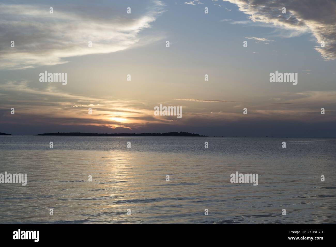 Sunset at the mediterranean sea in Croatia Stock Photo
